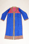 Royle Blue Tussar Semi Stitched Salwar Suit With Dupatta