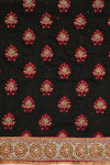 Black Maroon Crepe Unstitched Salwar Suit With Dupatta