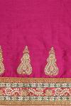 Megenta Tussar Unstitched Salwar Suit With Dupatta