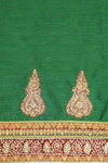 Bottle Green Tussar Unstitched Salwar Suit With Dupatta