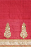 Tussar Maroon Tussar Unstitched Salwar Suit With Dupatta