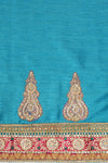 Dark firozi Tussar Unstitched Salwar Suit With Dupatta