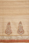 Tussar Red Tussar Unstitched Salwar Suit With Dupatta