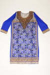 Royle Blue Lace Georgette Semi Stitched Salwar Suit With Dupatta