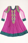 Magenta Georgette Semi Stitched Salwar Suit With Dupatta