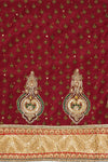 Maroon Crepe Unstitched Salwar Suit With Dupatta