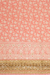 Peach Georgette Unstitched Suit Salwar With Dupatta