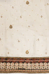 Off White Jacquard Chiffon Unstitched Suit Salwar With Dupatta