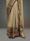 Tussar Brasso Tussar Embroidered Saree With Unstitched Blouse