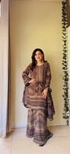 Brown Crepe Readymade Sharara Set With Crepe Dupatta (Ft:-Anjan Prasad)