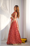 Maroon Georgette Lehenga Set And Net Dupatta With Readymade Blouse (Ft:-Arti Chauhan)