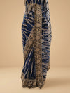 Grey Net Embroidered Saree With Unstitched Blouse