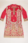 Red Georgette Semi Stitched Salwar Suit With Dupatta