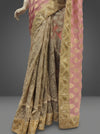 Gajari Chinon Net Embroidered Lehenga Saree With Unstitched Blouse