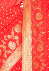 Rani Khaddi Georgette Woven Saree With Unstitched Blouse