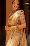 Tussar Khaddi Geogette Saree With Unstitched Blouse (Ft:-Guneet Virdi)