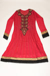 Red Georgette Semi Stitched Salwar Suit With Dupatta