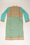 Firozi Khaddi Georgette Semi Stitched Salwar Suit With Dupatta