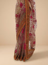 Tussar Net Embroidered Saree With Unstitched Blouse