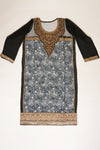 Black Lace Georgette Semi Stitched Salwar Suit With Dupatta