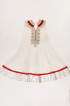 Off White Net Semi Stitched Salwar Suit With Dupatta