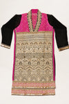 Black Lace Georgette Semi Stitched Suit Salwar With Dupatta