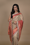 Tussar Mirror, Sequence, & Dabka Organza Designer Saree With Unstitched Blouse