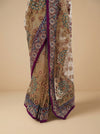 Tussar Net Embroidered Saree With Unstitched Blouse