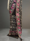 Black Georgette Embroidered Saree With Unstitched Blouse