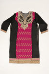 Black Khaddi Georgette Semi Stitched Suit Salwar With Dupatta