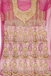 Magenta Net Unstitched Suit Salwar With Dupatta