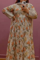 Dolna Floor Length Readymade Suit With Silk Dupatta (Ft:-Manveen Kaur)