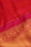 Red Banarasi Silk Woven Zari Saree With Unstitched Blouse