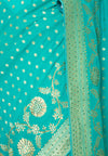 Rama Khaddi Georgette Woven Saree With Unstitched Blouse