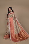 Tussar Mirror, Sequence, & Dabka Organza Designer Saree With Unstitched Blouse