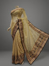 Tussar Brasso Tussar Embroidered Saree With Unstitched Blouse