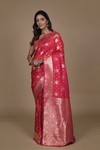 Maroon Banarasi Woven Zari Saree With Unstitched Blouse