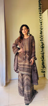Brown Crepe Readymade Sharara Set With Crepe Dupatta (Ft:-Anjan Prasad)