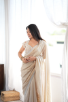 Tussar Organza Embroidered Saree With Readymade Blouse (Ft:-Arti Chauhan)