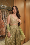Pista Green Shimmer Tissue Readymade Sharara Set With Georgette Dupatta (Ft:-Muskan Sharma)