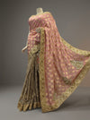 Gajari Chinon Net Embroidered Lehenga Saree With Unstitched Blouse