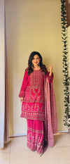 Rani Crepe Readymade Sharara Set With Crepe Dupatta (Ft:-Anjan Prasad)