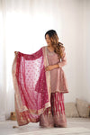 Maroon Net Readymade Sharara Set With Organza Dupatta (Ft:-Arti Chauhan)