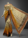 Omray Rust Georgette Embriodered Saree With Unstitched Blouse