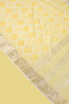 Mango Gold Linen Embroidered Saree With Unstitched Blouse