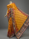 Mustard Georgette Embroidered Saree With Unstitched Blouse