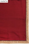 Black Crepe Semi Stitched Suit Salwar With Dupatta