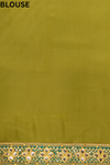 Pista Crepe Embroidered Saree With Unstitched Blouse