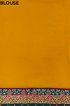 Mustard Georgette Embroidered Saree With Unstitched Blouse
