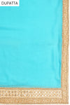 Firozi Net Semi Stitched Suit Salwar With Dupatta